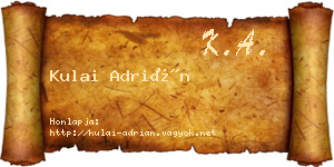 Kulai Adrián névjegykártya